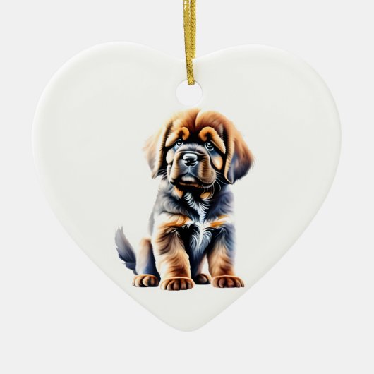 Personalisierter tibetischer Mastiff Puppy Keramik Ornament (Vorne)