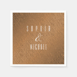 Personalisierter Tierdruck Braun Glitzer Glam Serviette