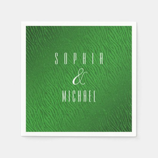 Personalisierter TIERPrint Green Glitzer Glam Serviette (Vorderseite)