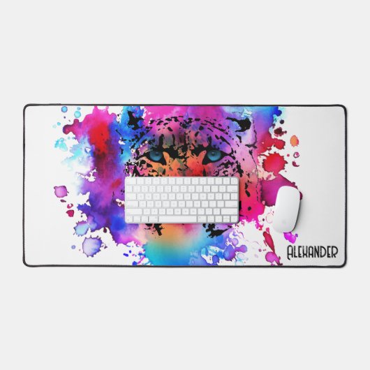 Personalisierter Tiger Kopf Schreibtischunterlage (Tastatur & Maus)