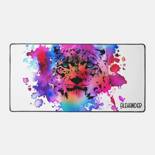 Personalisierter Tiger Kopf Schreibtischunterlage (Vorderseite)