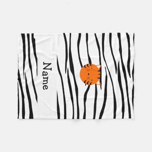 Personalisierter Tigergesicht Fleecedecke (Vorderseite (Horizontal))