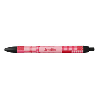 Personalisierter Tintenstift mit rosa und rotem Pa Kugelschreiber