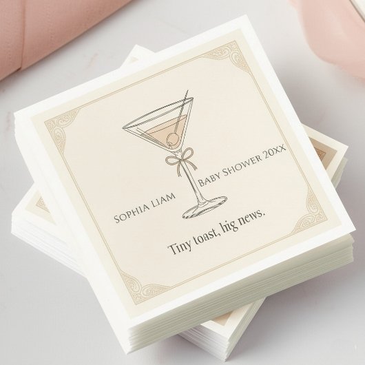 Personalisierter Tiny Toast Big News Serviette