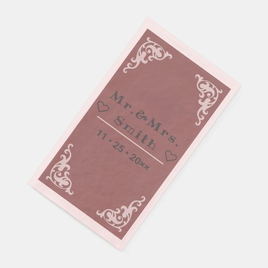 Personalisierter Tisch Napkin - Blushing Champagne Serviette (Ecke)