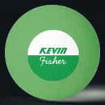 personalisierter Tischtennisball<br><div class="desc">Ein einfaches und modernes,  grün-weiß (bearbeitbare Farbe) Design,  um Ihre Tischtennis zu identifizieren</div>
