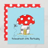 Personalisierter Toadstool & Dragonfly Einladung (Vorne/Hinten)