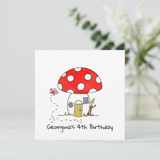 Personalisierter Toadstool, Elf & Schmetterling Ei (Stehend Vorderseite)