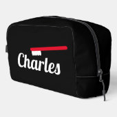 Personalisierter Toilettenbeutel mit rotem Zahnbür Waschbeutel (Rechte Ecke)