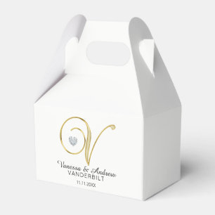 Personalisierter Topographie Gold Monogram Letter  Geschenkschachtel