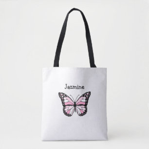 Personalisierter Totbeutel mit rosa Schmetterling Tasche