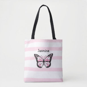Personalisierter Totbeutel mit rosa Schmetterling Tasche
