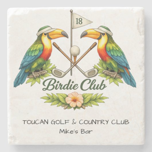 Personalisierter Toucan Golf Marmor Untersetzer (Vorderseite)