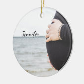 Personalisierter trächtiger Bauch Keramik Ornament (Links)