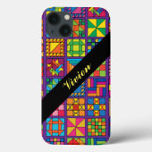 Personalisierter traditioneller Quiltschlack Case-Mate iPhone Hülle (Rückseite)