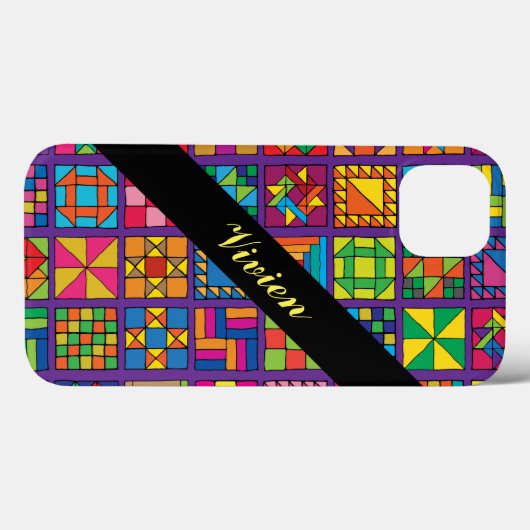 Personalisierter traditioneller Quiltschlack Case-Mate iPhone Hülle (Rückseite (Horizontal))