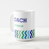Personalisierter Trainer-männliches Zickzack Kaffeetasse (Vorderseite Links)