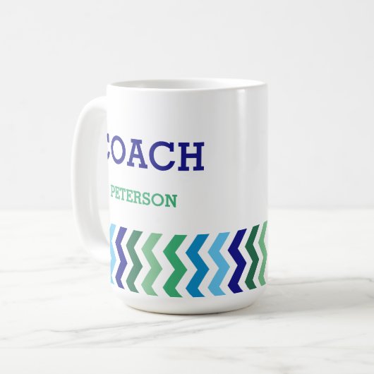 Personalisierter Trainer-männliches Zickzack Kaffeetasse (Vorderseite Links)