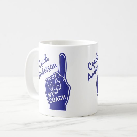 Personalisierter Trainer-Schaum-Finger der Kaffeetasse (Vorderseite Links)