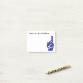 Personalisierter Trainer-Schaum-Finger der Post-it Klebezettel (Auf Schreibtisch)