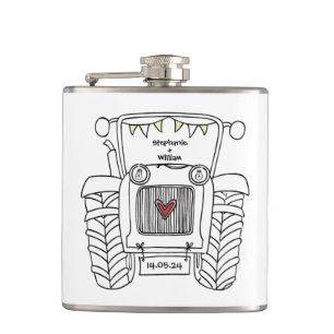 Personalisierter Traktor Flachmann