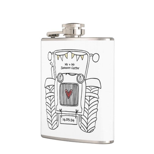 Personalisierter Traktor Flachmann (Links)