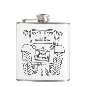 Personalisierter Traktor Flachmann