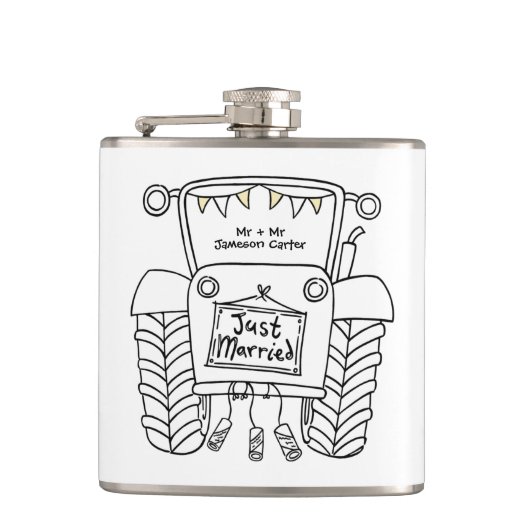 Personalisierter Traktor Flachmann (Vorderseite)