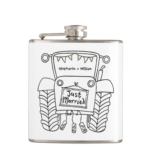 Personalisierter Traktor Flachmann (Vorderseite)