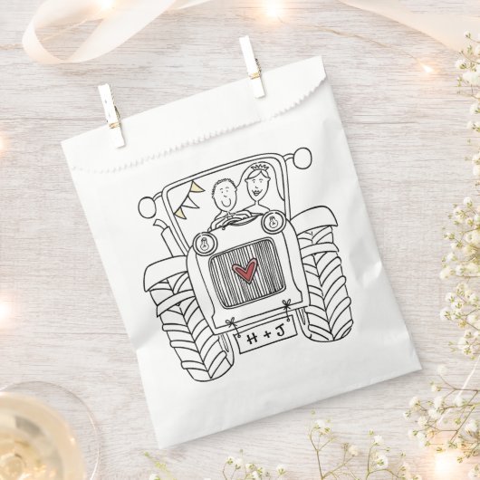 Personalisierter Traktor Land Wedding Gefallen Tas Geschenktütchen (Ausgeschnitten)