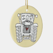 Personalisierter Traktor Weihnachtsdekoration Keramik Ornament (Rechts)