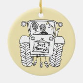 Personalisierter Traktor Weihnachtsdekoration Keramik Ornament (Hinten)