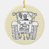 Personalisierter Traktor Weihnachtsdekoration Keramik Ornament (Hinten)