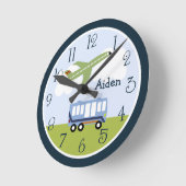 Personalisierter Transport Kids Uhr (Winkel)