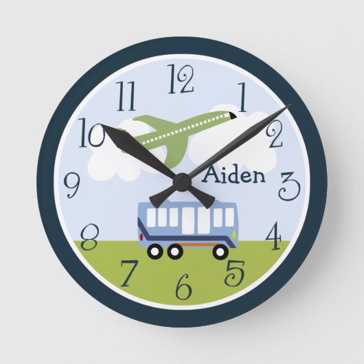 Personalisierter Transport Kids Uhr (Vorderseite)
