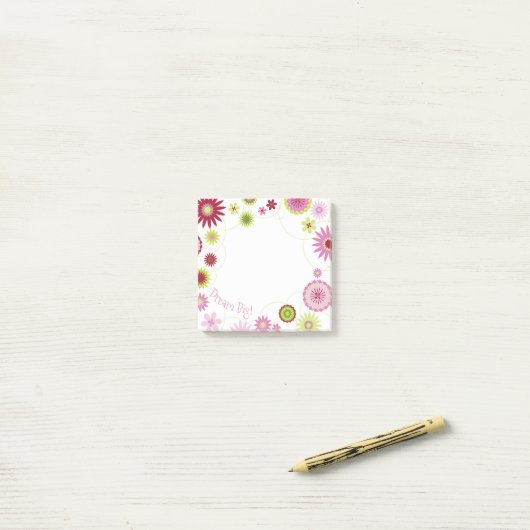 Personalisierter Traum Großrosa Post-it Klebezettel (Auf Schreibtisch)