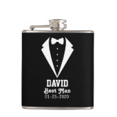 Personalisierter Trauzeuge Black Flask Geschenk Flachmann (Vorderseite)