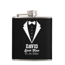 Personalisierter Trauzeuge Black Flask Geschenk