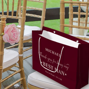 Personalisierter Trauzeuge Burgundy Vielen Dank Große Geschenktüte