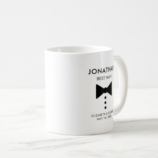 Personalisierter Trauzeuge Geschenk Moderne Tuxedo Kaffeetasse (VorderseiteRechts)