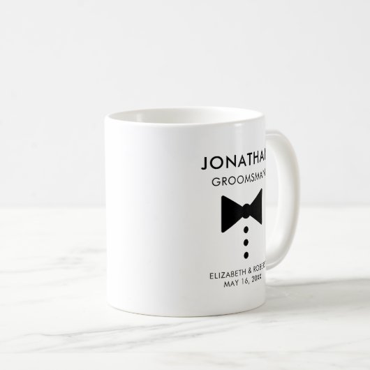 Personalisierter Trauzeuge Geschenk Moderne Tuxedo Kaffeetasse (VorderseiteRechts)