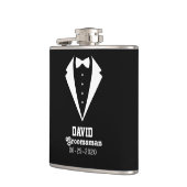 Personalisierter Trauzeuge-Geschenk Schwarz Flachmann (Links)