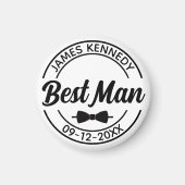 Personalisierter Trauzeuge mit Name und Hochzeitda Magnet (Vorne)