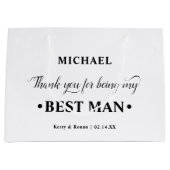 Personalisierter Trauzeuge Schwarz/Weiß Vielen Dan Große Geschenktüte (Vorderseite)