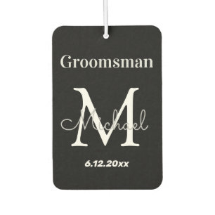 personalisierter Trauzeuge, Schwarzweiß-Monogramm Autolufterfrischer