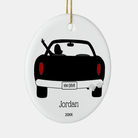 Personalisierter Treiber Keramik Ornament (Rechts)