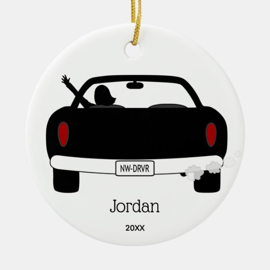 Personalisierter Treiber Keramik Ornament (Vorne)