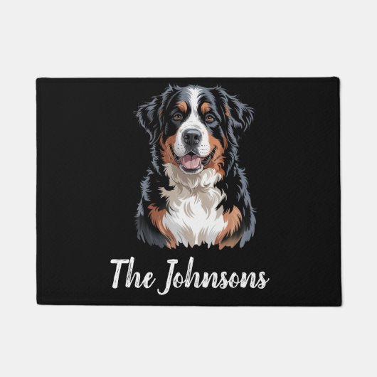Personalisierter Trendiger Berner Sennenhund Fußmatte (Vorderseite)