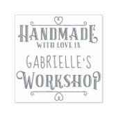 Personalisierter trendy Handmade mit Liebe in Work Permastempel (Design)