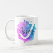 Personalisierter trendy Letter Name mit Tasse (Links)